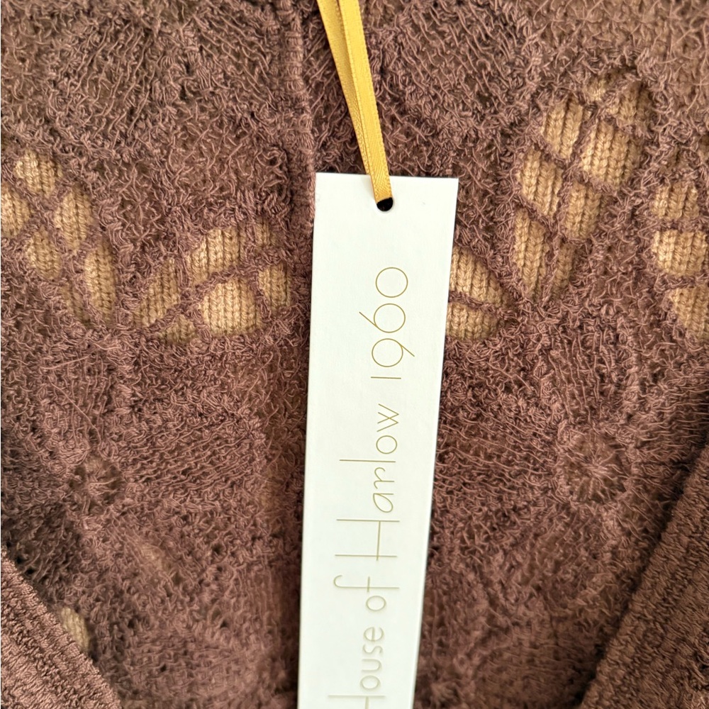 House of Harlow 1960 boho brown  Lace Cardigan nwt - Picture 3 of 3
